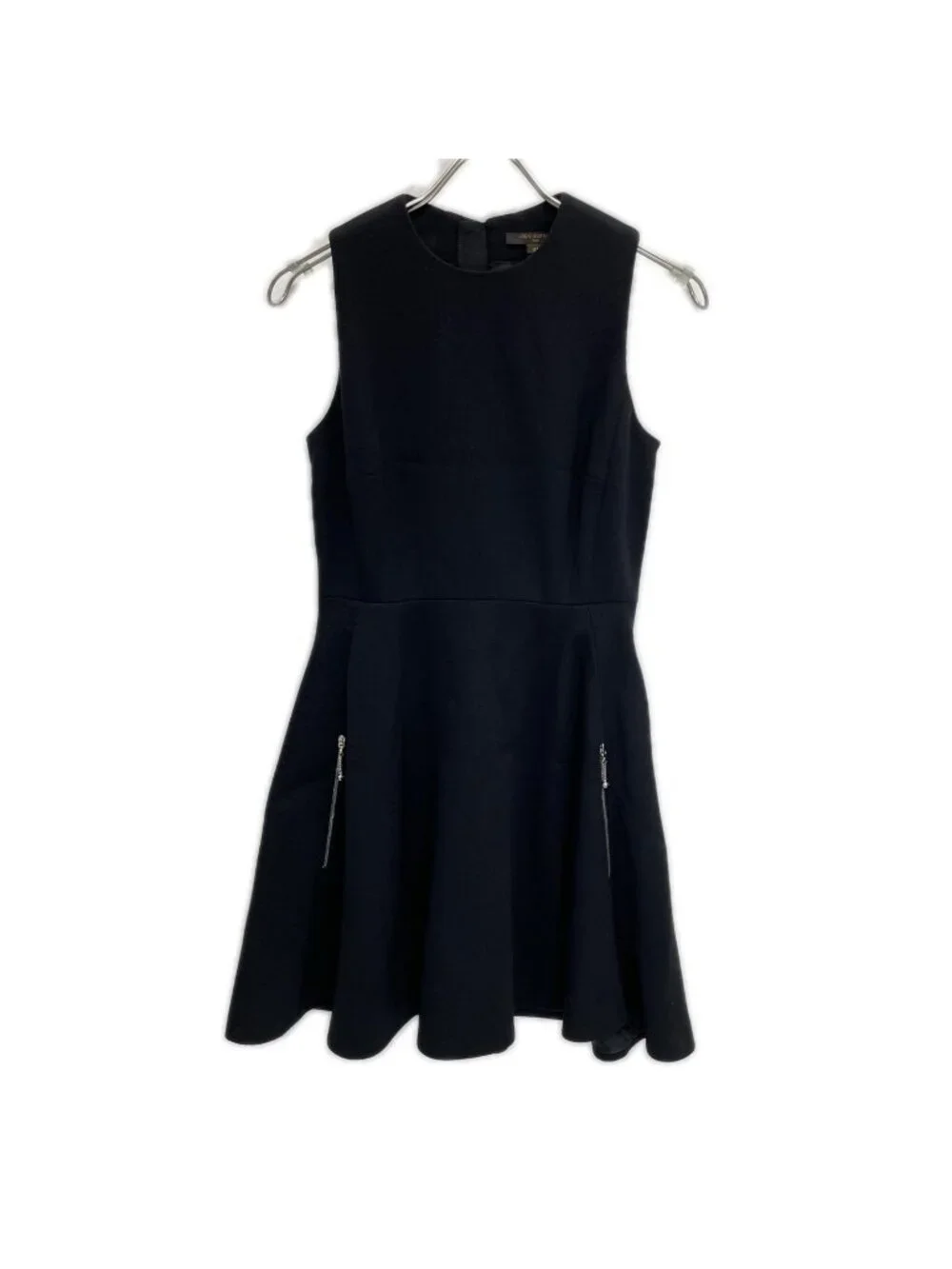Louis Vuitton Black Wool Blend Sleeveless Flare Dress 34